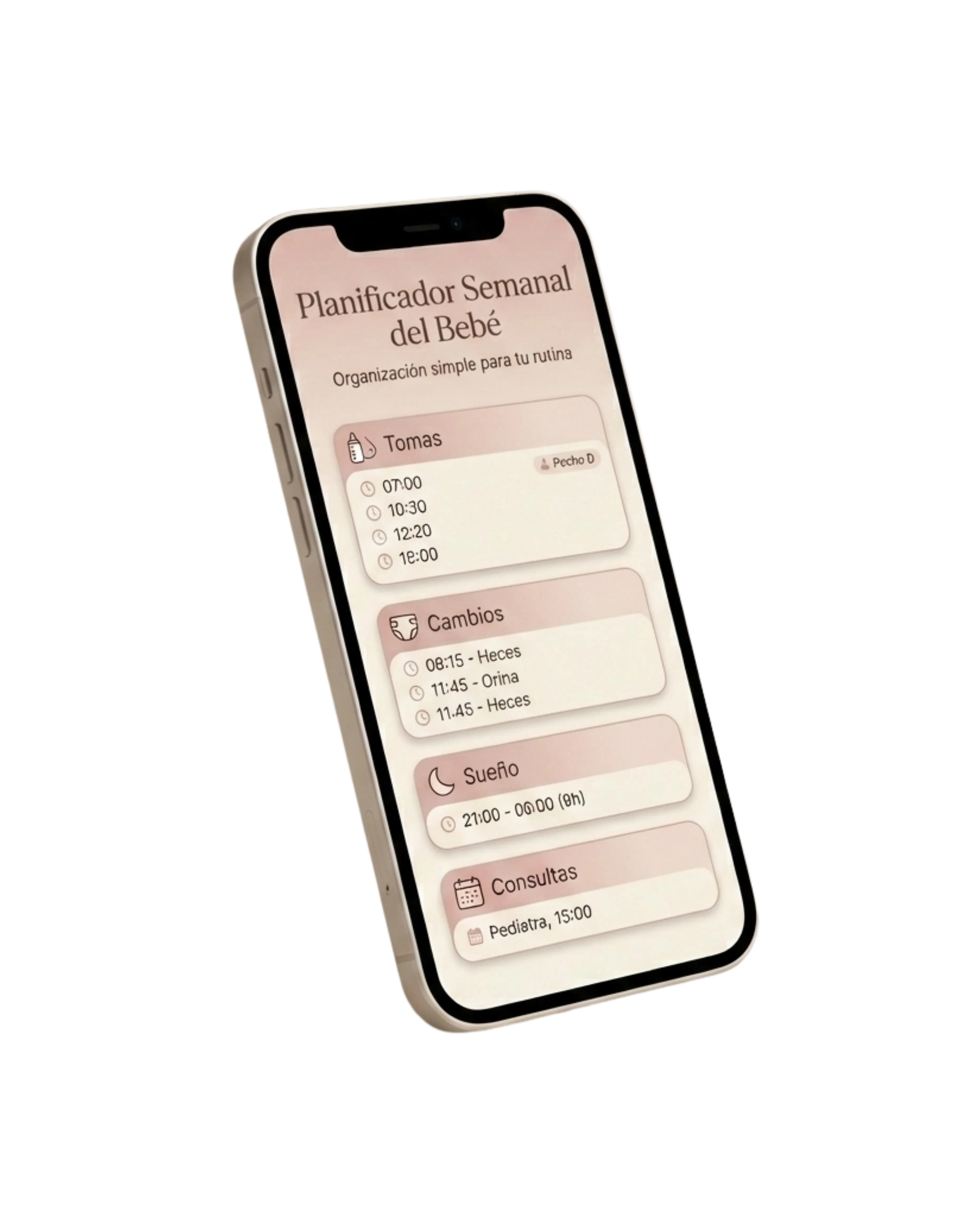 Planificador semanal del bebé